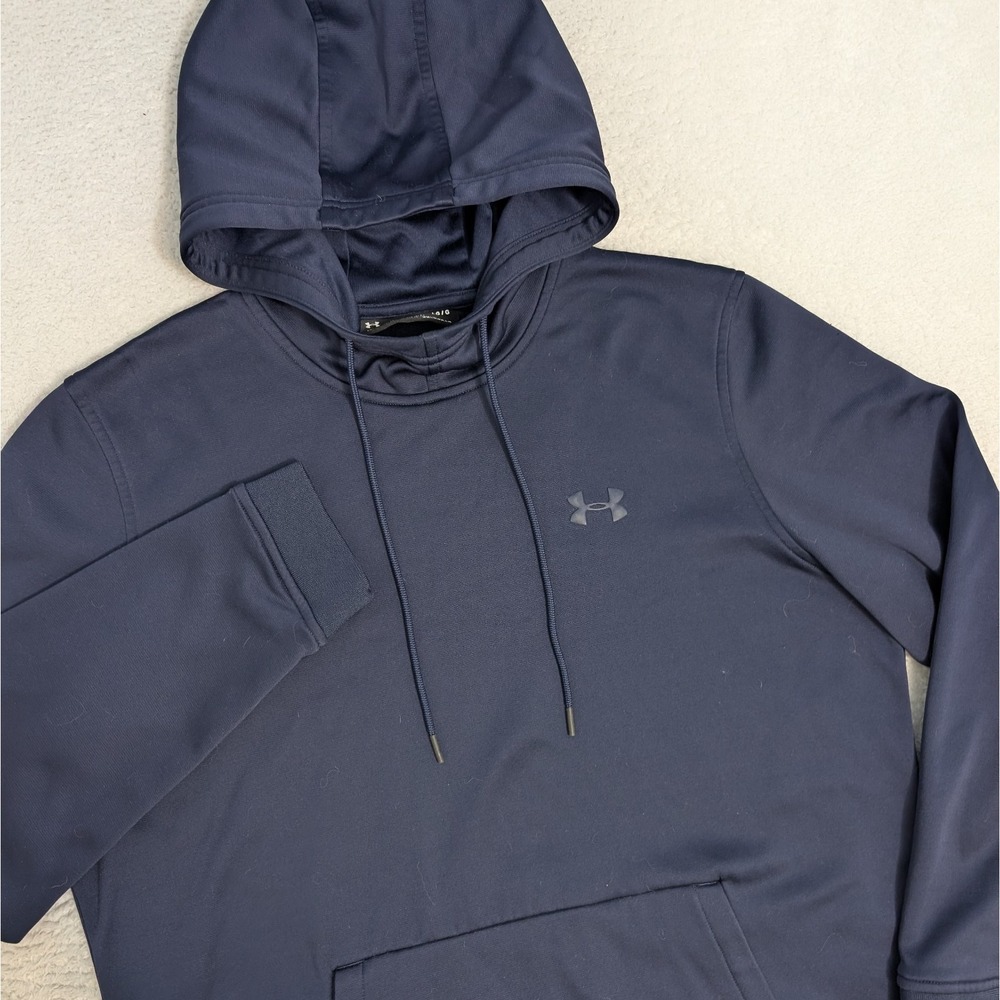 Under Armour Men's Large ColdGear Loose Fit Hoodie Pullover Navy Blue